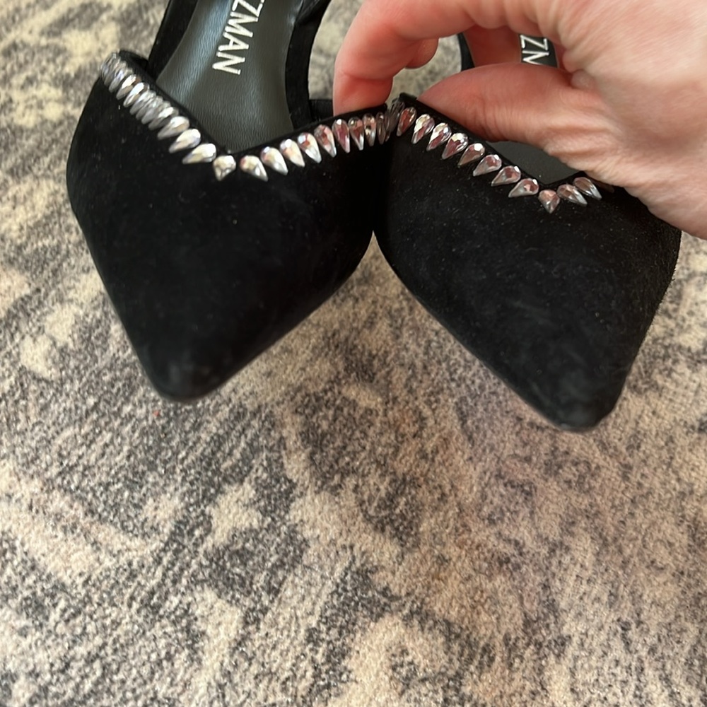 Stuart Weitzman Gemcut XCurve 100 Slingback Pump Size 9.5 Black - Picture 7 of 12